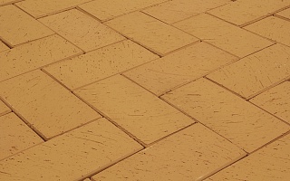 Клинкерная тротуарная плитка - брусчатка Lode DZINTRA  темно-желтый 200х100х52 мм