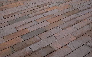 Мюнхен флэш, серая ригельная тротуарная плитка/брусчатка клинкерная 250*80*52 мм, пятый элемент